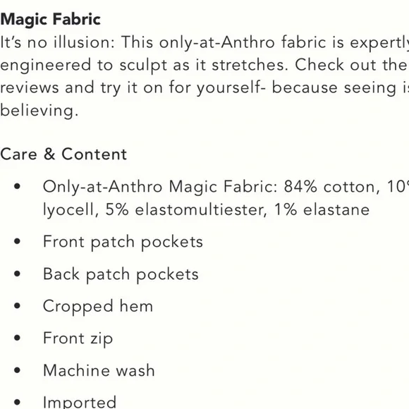 NWT Anthropologie Maeve The Colette Magic Fabric Cropped Wide-Leg Pants - Picture 7 of 11